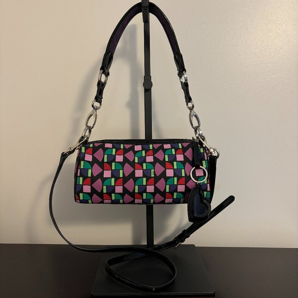 The Sak Small Purple Pink Black Geometric Baguette Shoulder Bag